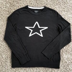 Zadig & Voltaire Paris Miss Star Sweater Womens M Black White Cotton MSRP $358